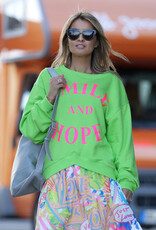MISS GOODLIFE SMILE AND HOPE SWEATER GREEN PINK