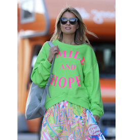 MISS GOODLIFE SMILE AND HOPE SWEATER GREEN PINK