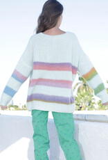 MISS GOODLIFE BRUSHED SWEATER WITH STRIPES MINT