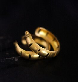 EWA LUFA HAND CUT GOLD HOOPS