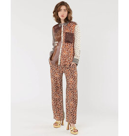 ME369 BAILEY STRAIGHT LEG CHOCOLATE PRINTED PANTS