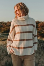 TALAMAYA DIVINE RIB PULLOVER VANILLA SAND DUNE STRIPE