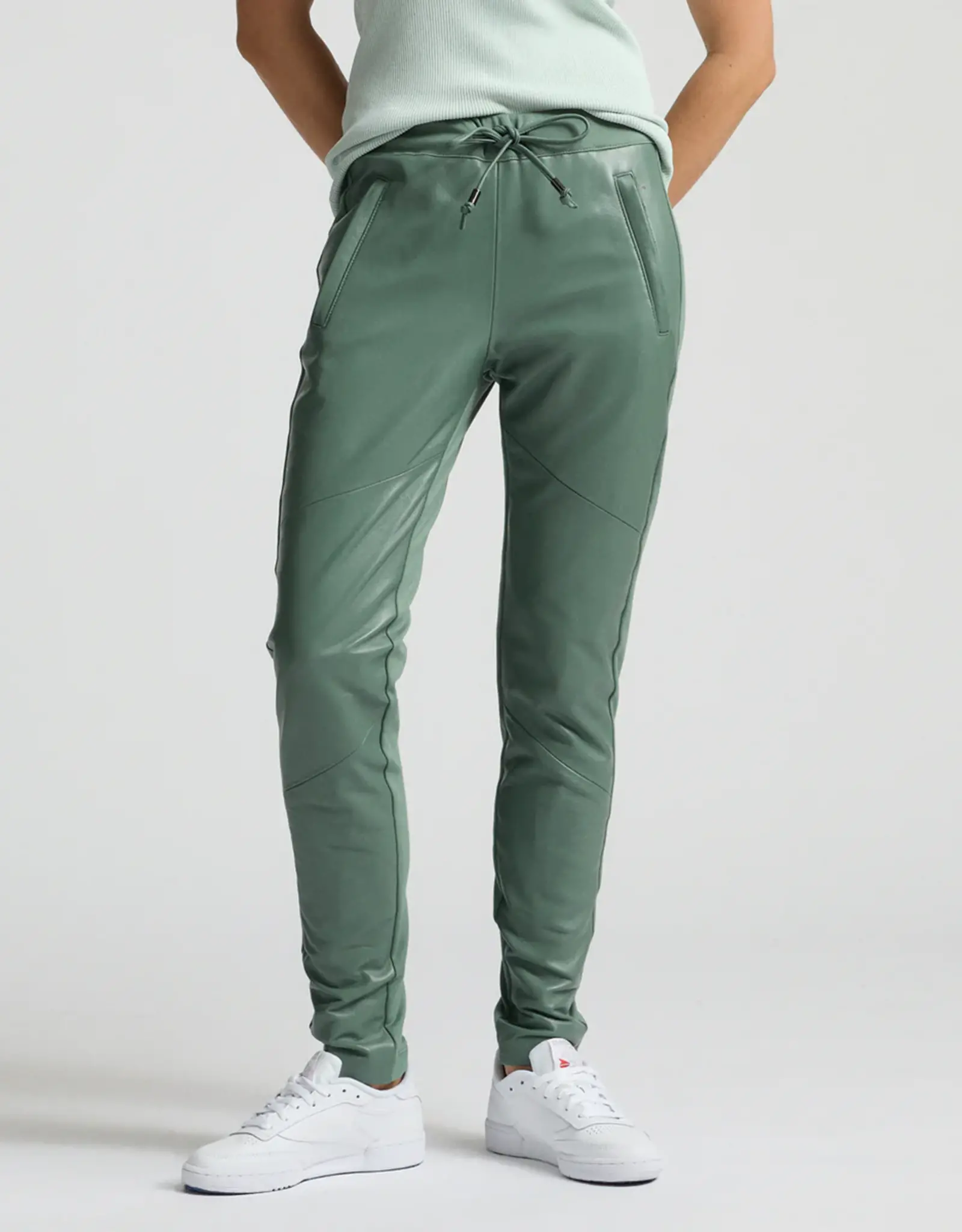 RAW BY RAW FRANKIE LEATHER JOGGER SAGE