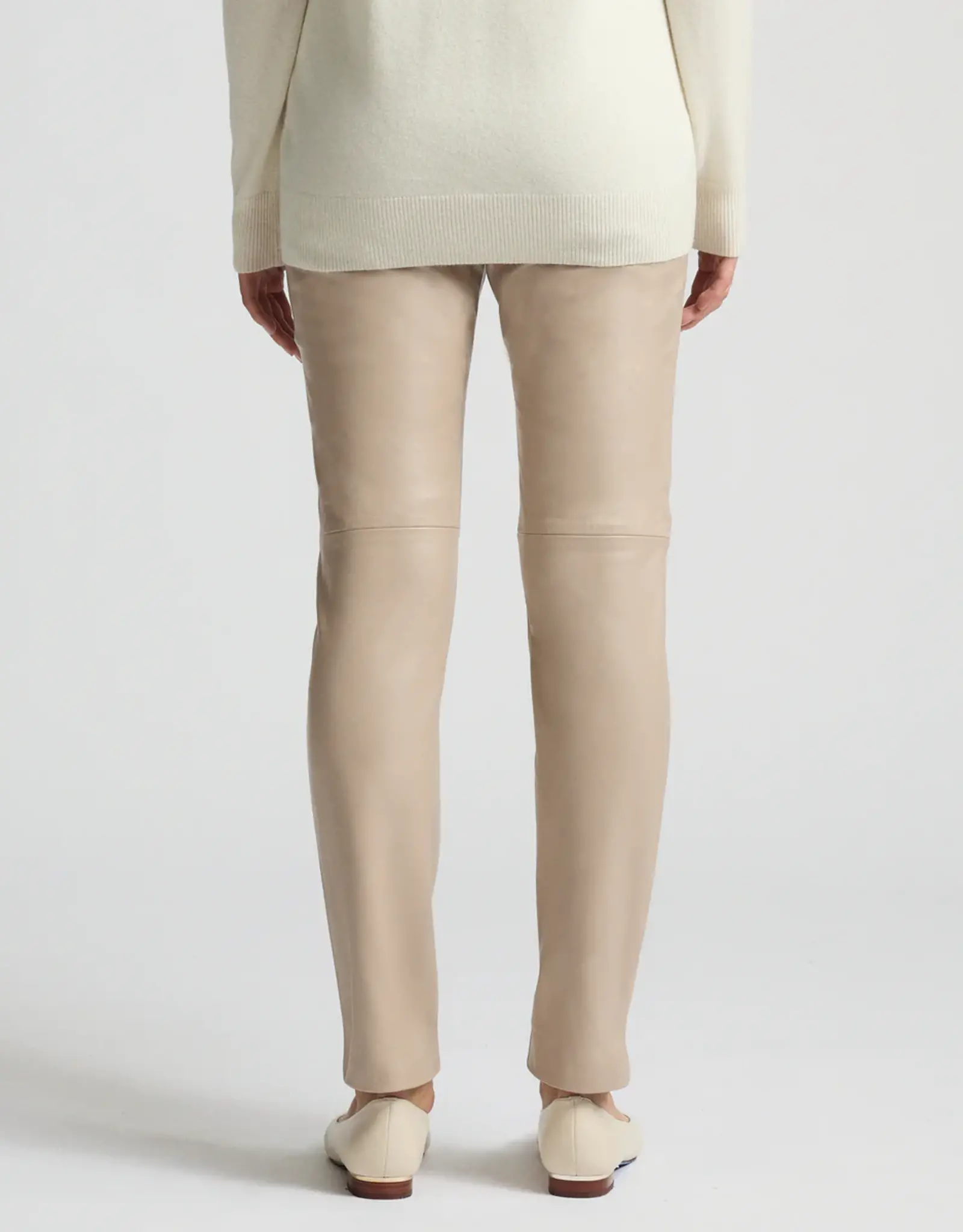 RAW BY RAW AVA LEATHER PANT CREME BRULEE