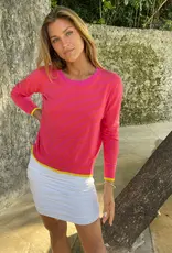 SOPHIE MORAN COTTON CASHMERE STRIPE KNIT ORANGE PINK