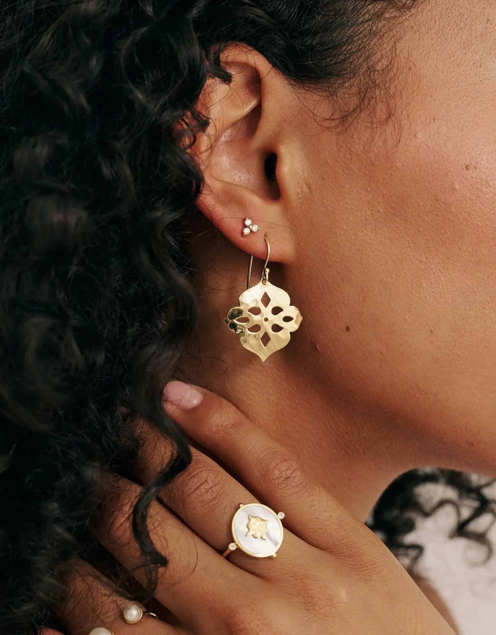 MURKANI THAI PRINCESS DROP EARRINGS YELLOW GOLD