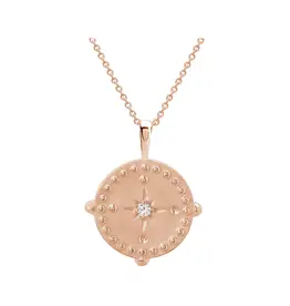 MURKANI PENDANT DISC NECKLACE ROSE GOLD