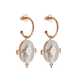 MURKANI OVAL EARRINGS WITH MOTHER OF PEARL ROSE GOLD
