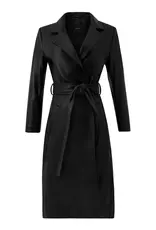 RAW BY RAW AMELIA LEATHER TRENCH COAT BLACK