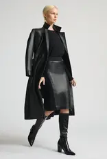 RAW BY RAW AMELIA LEATHER TRENCH COAT BLACK