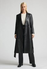 RAW BY RAW AMELIA LEATHER TRENCH COAT BLACK