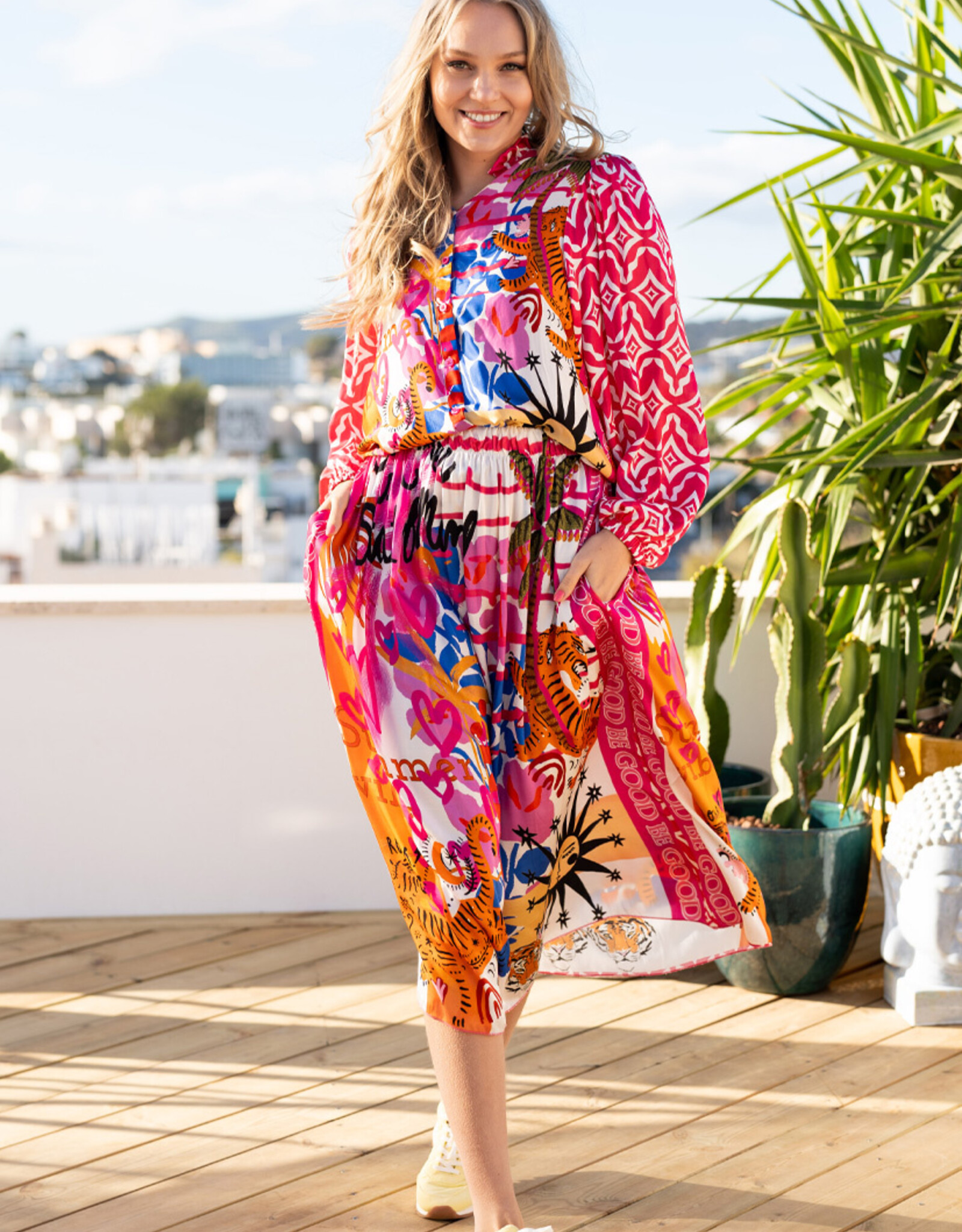 Miss Goodlife Damen Maxi Rock - Tüll Rock Mit Herz-Muster In Schwarz