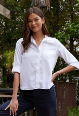 BELLA DAHL SHIRT TAIL BUTTON DOWN WHITE