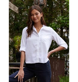 BELLA DAHL SHIRT TAIL BUTTON DOWN WHITE