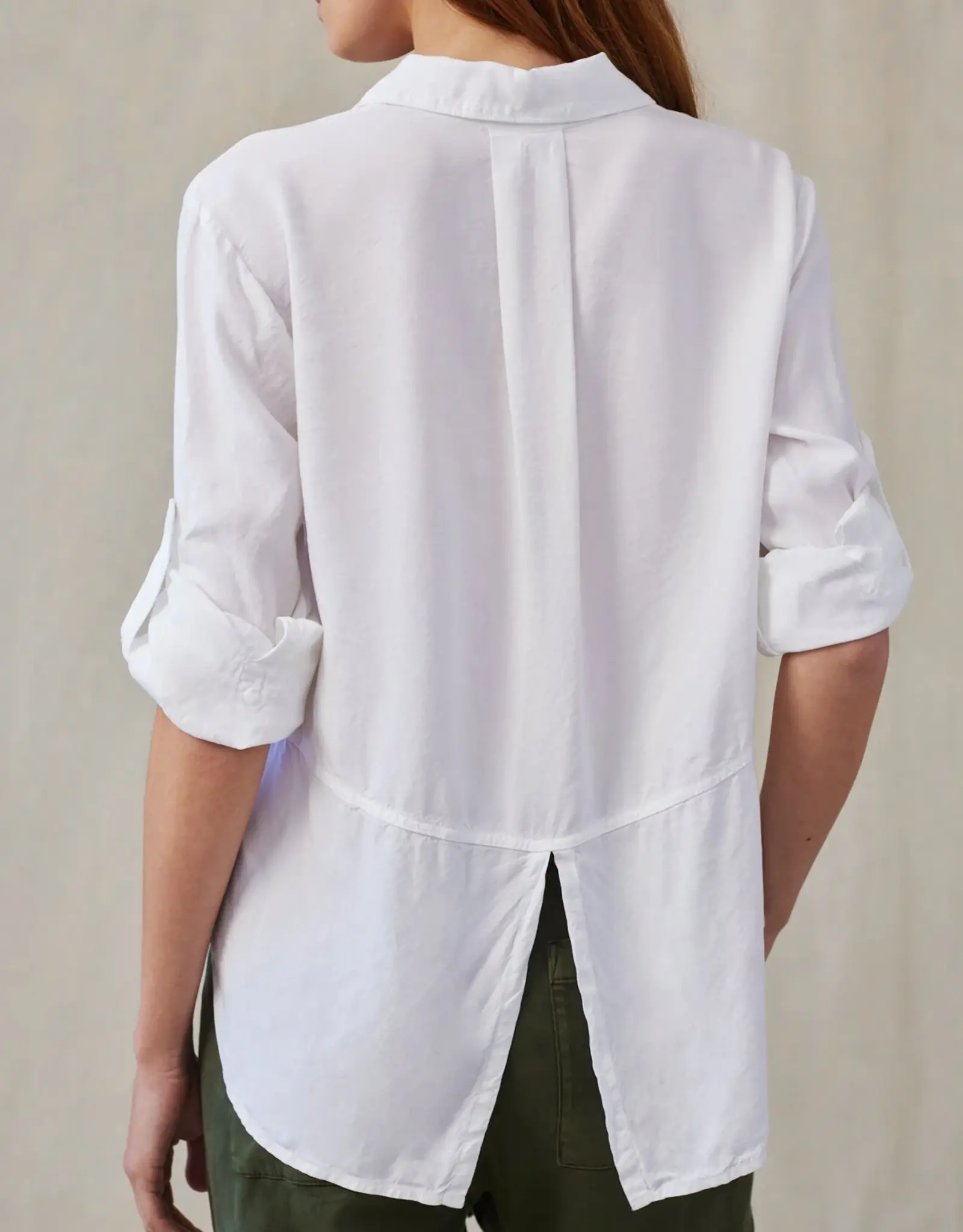 BELLA DAHL SPLIT BACK SHIRT WHITE