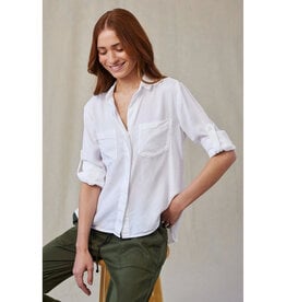 BELLA DAHL SPLIT BACK SHIRT WHITE