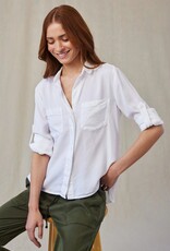 BELLA DAHL SPLIT BACK SHIRT WHITE