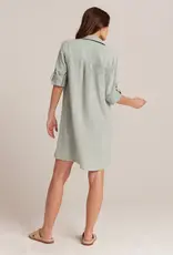 BELLA DAHL LONG SLEEVE A LINE SHIRT DRESS GREEN OASIS