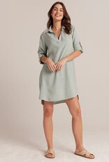 BELLA DAHL LONG SLEEVE A LINE SHIRT DRESS GREEN OASIS