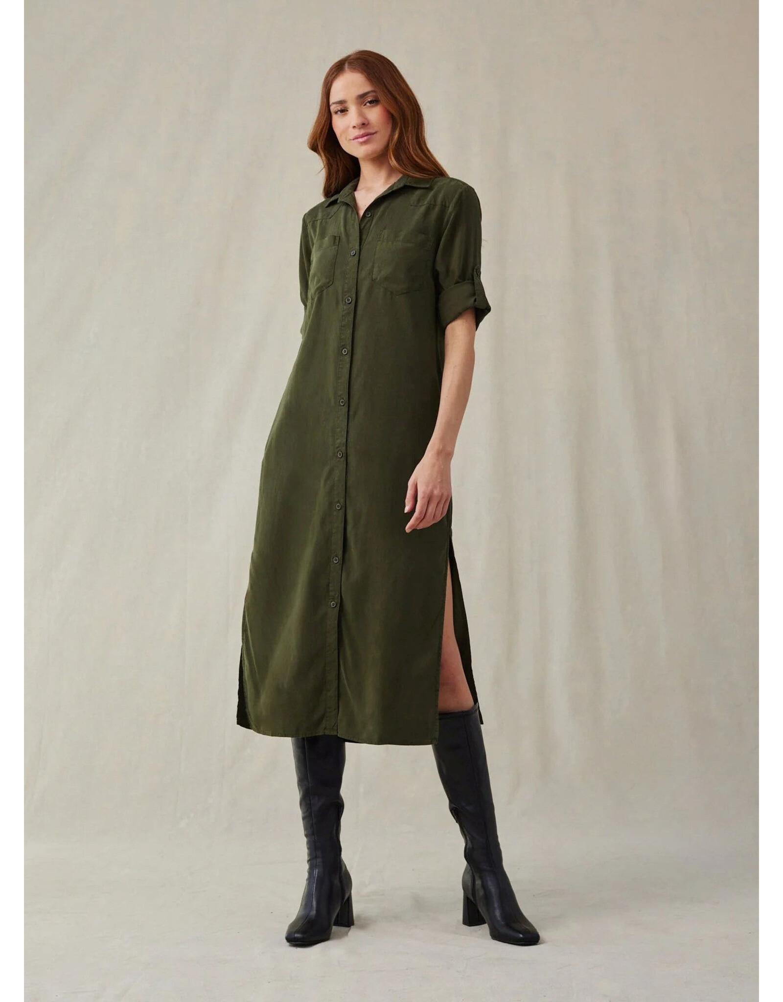 BELLA DAHL DUSTER DRESS ITALIAN HERB