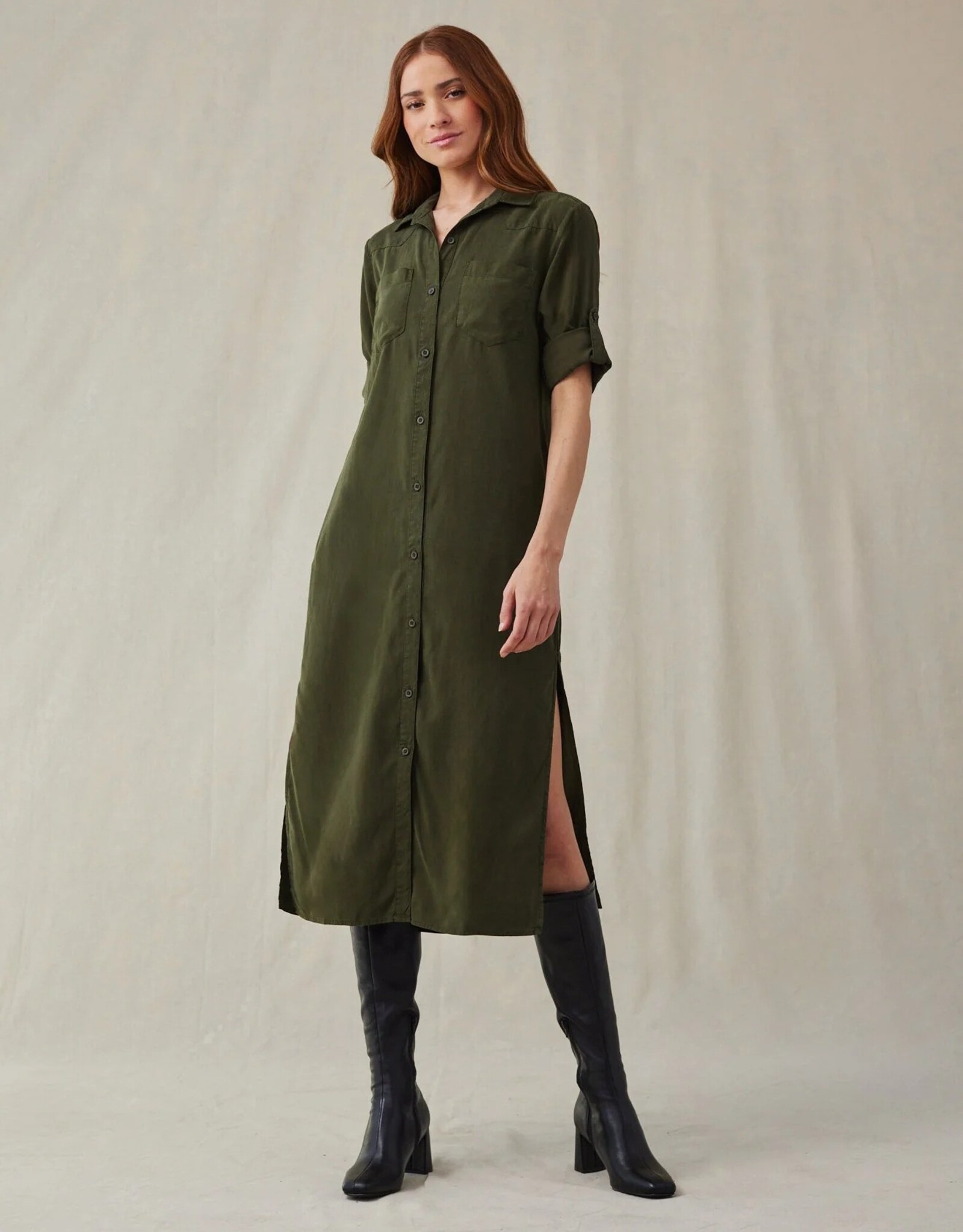 BELLA DAHL DUSTER DRESS ITALIAN HERB