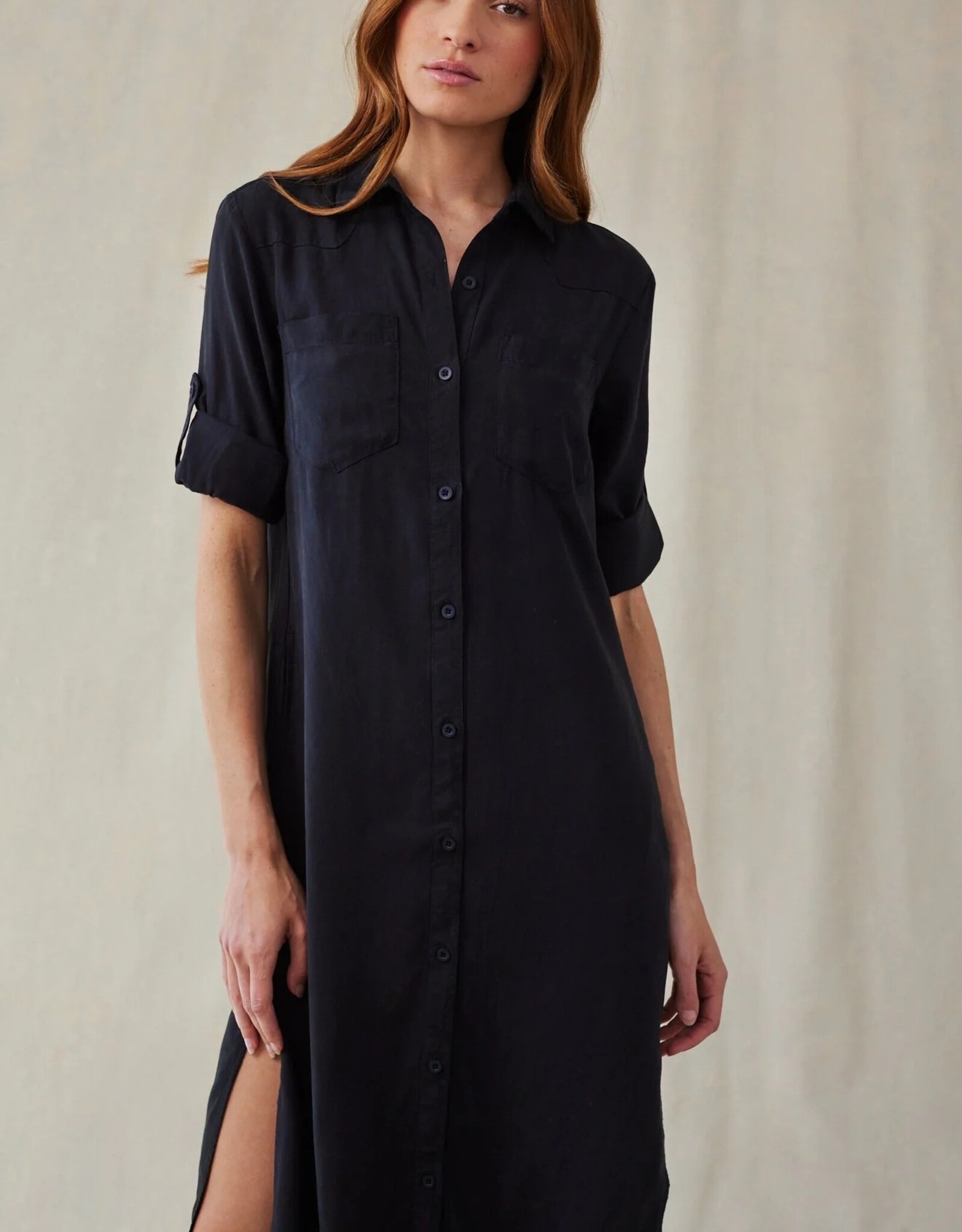 BELLA DAHL DUSTER DRESS VINTAGE BLACK