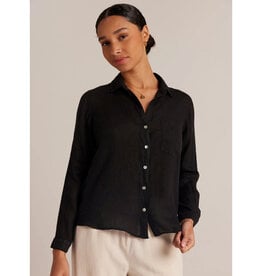 BELLA DAHL POCKET BUTTON DOWN SHIRT VINTAGE BLACK