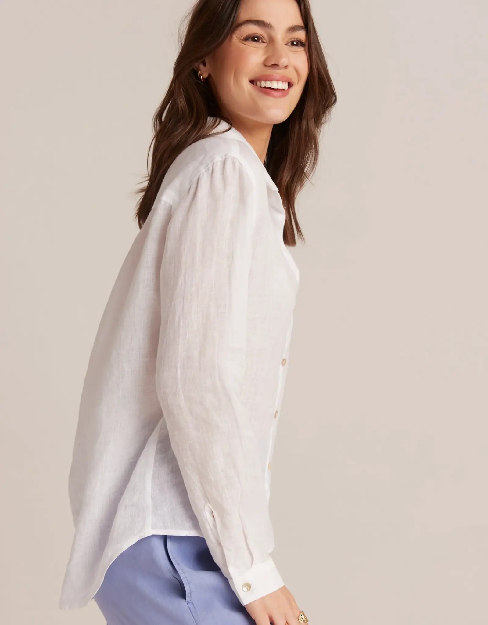 BELLA DAHL POCKET BUTTON DOWN SHIRT WHITE