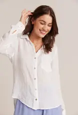 BELLA DAHL POCKET BUTTON DOWN SHIRT WHITE