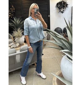 BELLA DAHL SPLIT BACK SHIRT DENIM