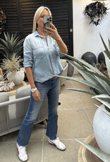 BELLA DAHL SPLIT BACK SHIRT DENIM