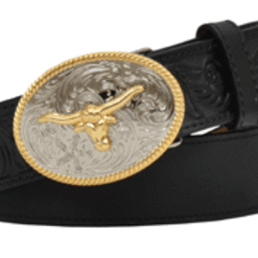 3D BLK W/ LONGHORN BUCKLE D4204