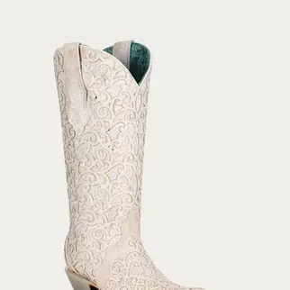 CORRAL BOOTS CORRAL WHITE GLITTER OVERLAY C4050