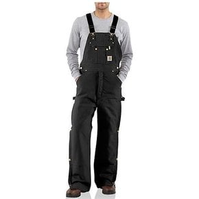 Carhartt Quilt Lined Bib Zip To Thigh R41BLK