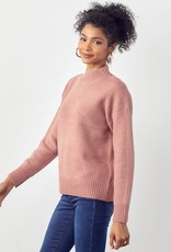 Beloved Ribbed Mock Neck Solid Sweater -