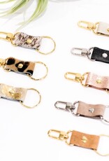 Beaudin Designs Cowhide & Leather Keychain - Platinum Blonde