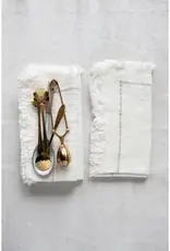 CC Off White Cotton Napkins w/ Fringe - Set of 4