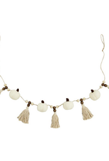 Mud Pie Mudpie Pumpkin Tassel Garland - White
