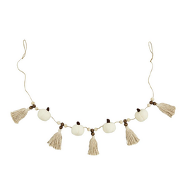Mud Pie Mudpie Pumpkin Tassel Garland - White