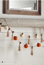 Mud Pie Mudpie Pumpkin Tassel Garland - White