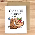 Box Berry Thank Ye Kindly Boots Greeting Card