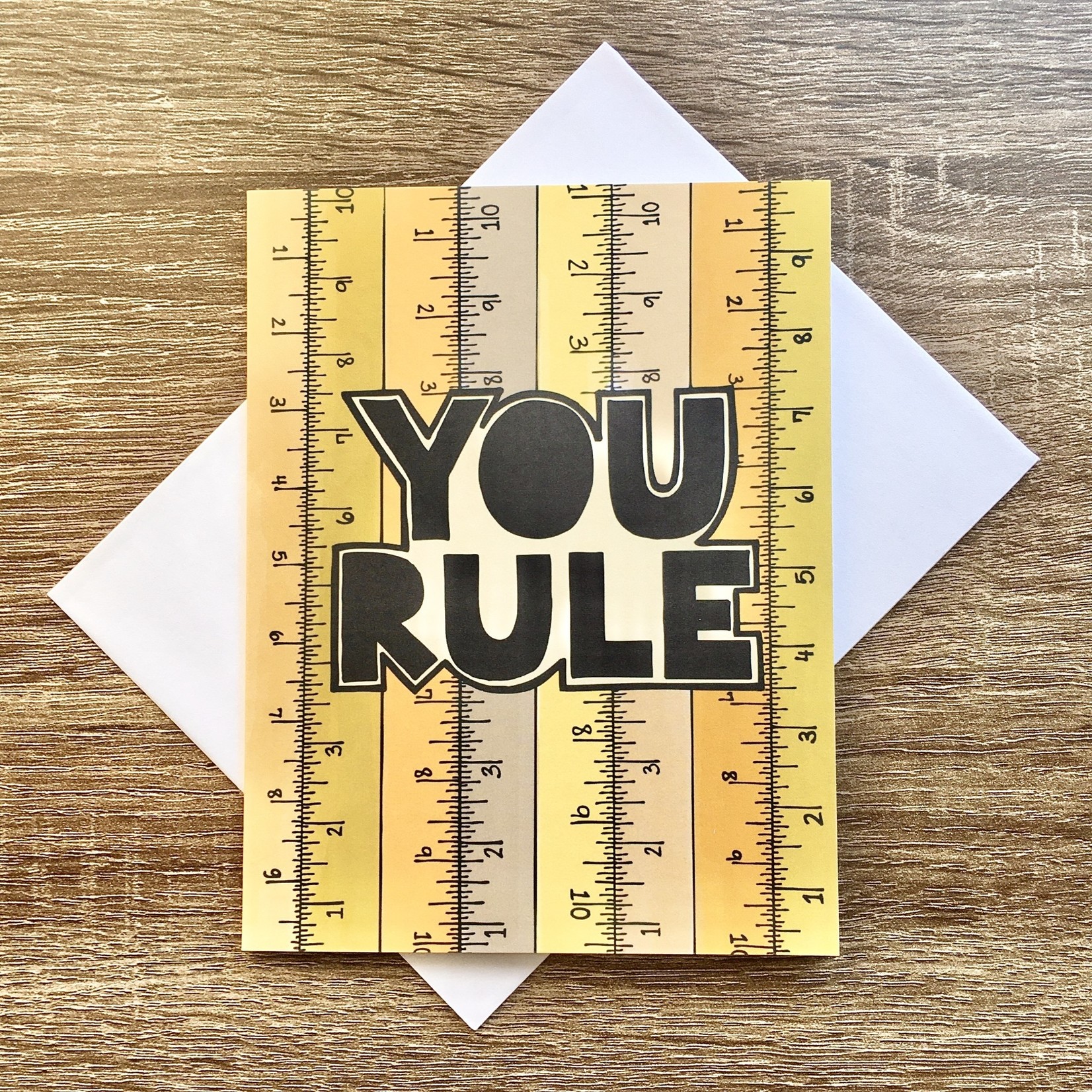 Fiber and Gloss / Whereabouts You Rule (Rulers) Greeting Card