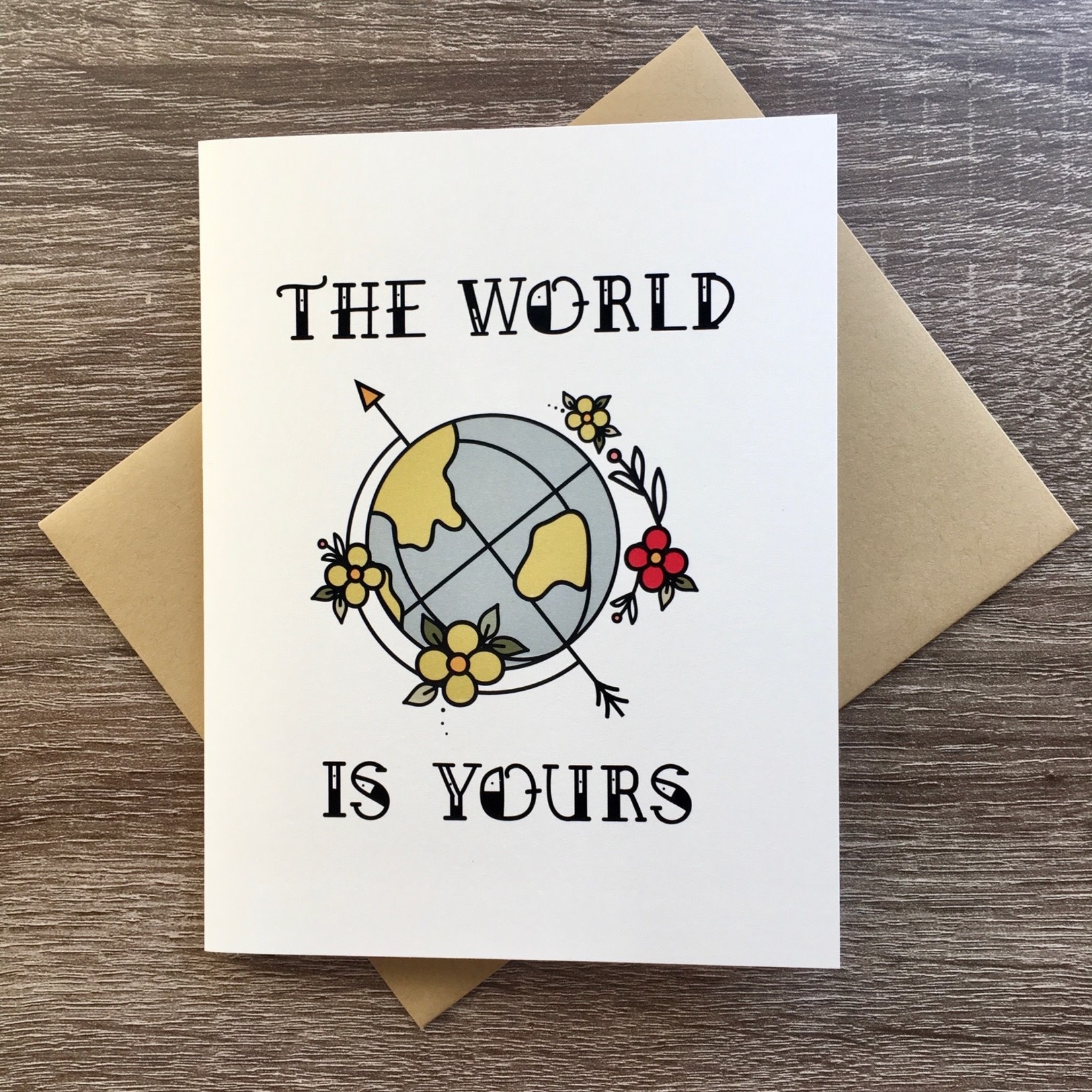 Box Berry The World Is Yours Globe Greeting Card