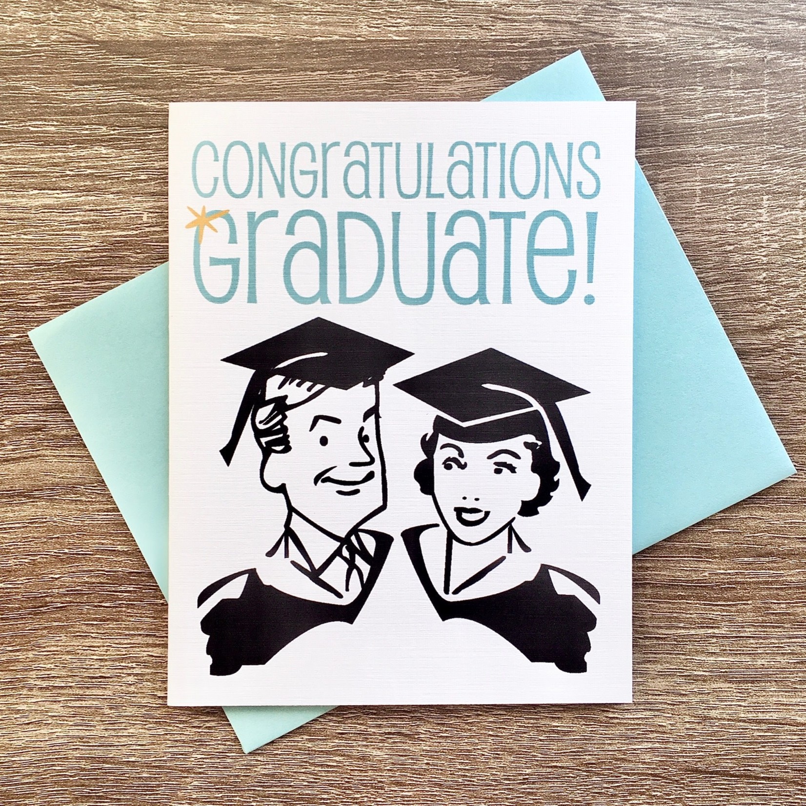 Congrats Graduate Greeting Card Homespun Modern Handmade