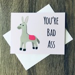 Mr. Sogs Creatures You're Bad Ass (Donkey) Greeting Card