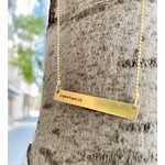 Grey Theory Mill Gold Indy Stamped Bar Necklace