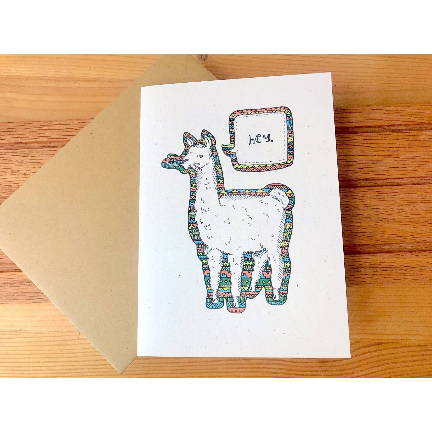 Champaign Paper Llama Hey Greeting Card