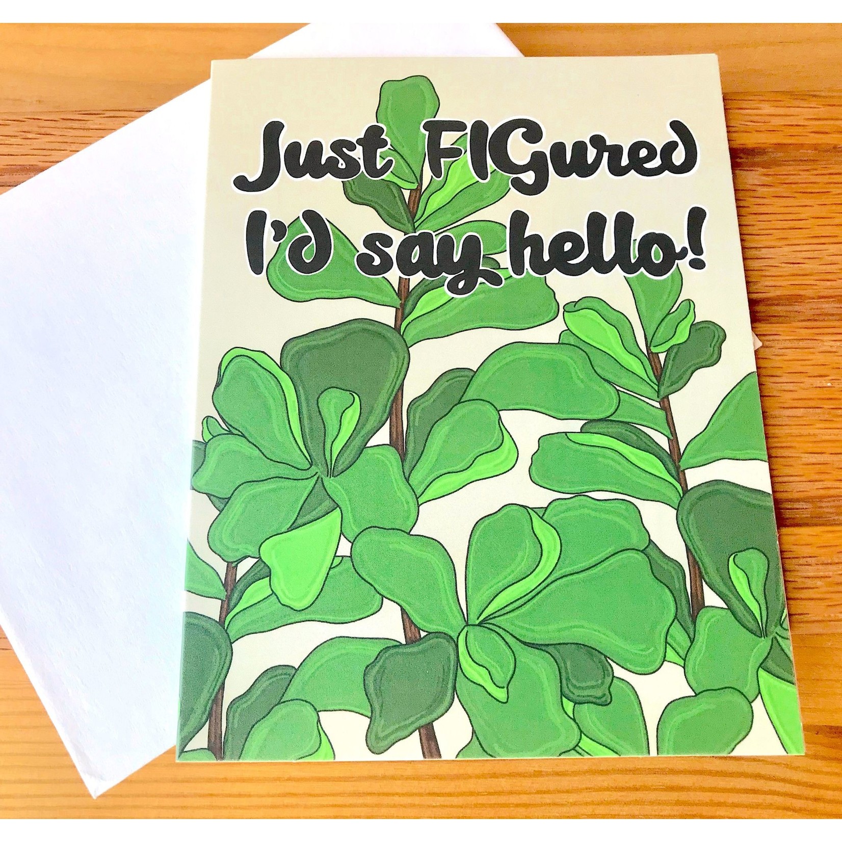 Fiber and Gloss / Whereabouts FIGured I'd Say Hello Greeting Card