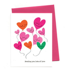 An Open Sketchbook Lots Of Love Balloon Hearts Greeting Card