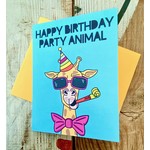 Fiber & Gloss / Whereabouts Party Animal Giraffe Birthday Greeting Card